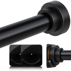 STARLATTA Shower Tension Curtain Rod 31-120", 1.1" Heavy Duty, Matte Black