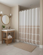 Serafina Home Nautical Striped Blue and White Fabric Shower Curtain: