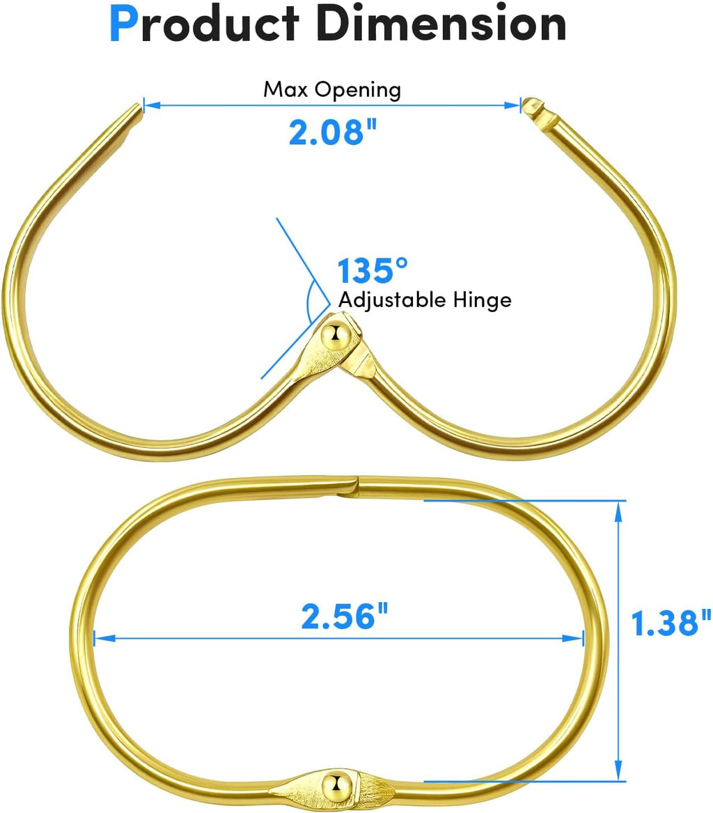 Shower Curtain Hooks Rings - ELWEY Shower Curtain Hooks Rust Proof
