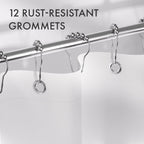 AmazerBath Shower Curtain, Cloth Ombre Black Shower Curtain Set with 12 Hooks, Washable Fabric Black and White Shower Curtain, Rustic Farmhouse Bathroom Shower Curtain, 72x72 Inches
