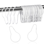 Queekay 60 Pcs Metal Shower Curtain Hooks Reusable Hanging Clips, Silver