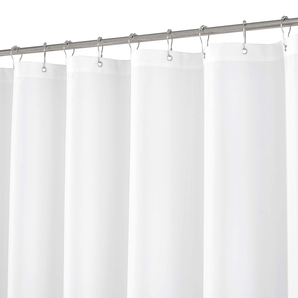 N&Y HOME Fabric Small Stall Shower Curtain Liner Extra Long 36x84, White