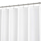 N&Y HOME Fabric Small Stall Shower Curtain Liner Extra Long 36x84, White