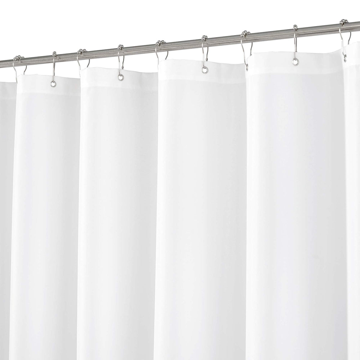 N&Y HOME Fabric Small Stall Shower Curtain Liner Extra Long 36x84, White