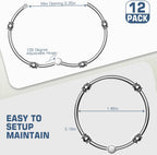 Shower Curtain Rings, Rust-Resistant Metal Curtain Hooks for Bathroom, Glide Smoothly on Curtain Rod, Loose Leaf Rings Set of 12, Zinc Alloy Nickel