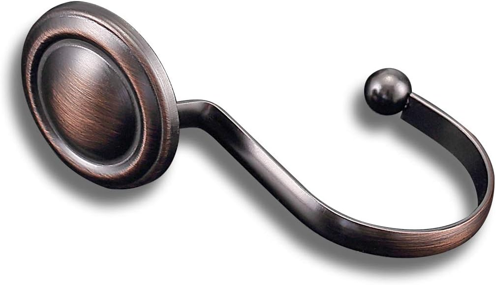 CHICTIE Bronze Shower Curtain Hooks Rings,Oil Rubbed Decorative Shower Curtain Hooks,Rustproof Vintage Shower Hooks for Bathroom,Set of 12 (Oil-Rubbed Bronze)