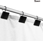 Square Shower Curtain Hooks, Decorative Bathroom Curtain Rings, Black
