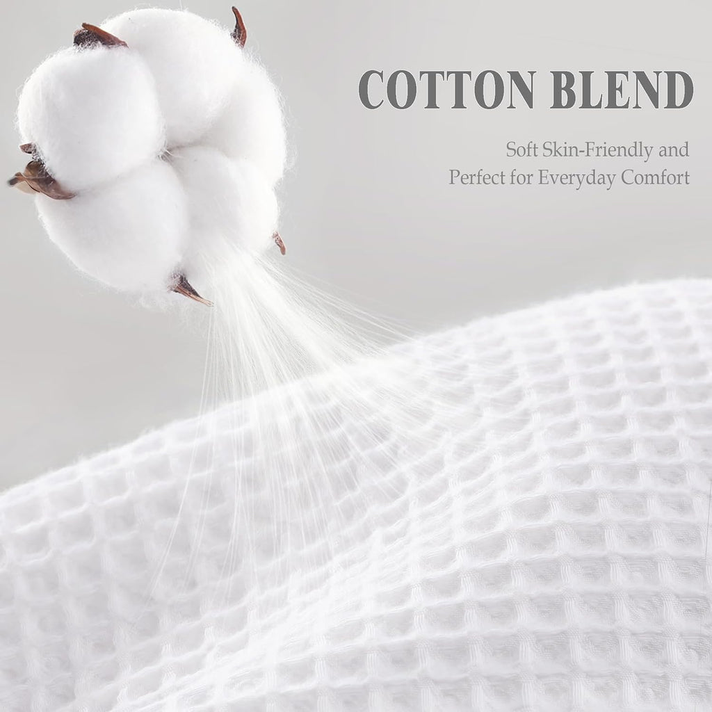 White Waffle Weave Shower Curtain 258GSM Heavyweight Cotton Fabric 72Wx72L