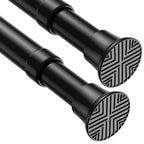 2pack Spring Tension Curtain Rods 18-36 Inch Adjustable Black Tension Rod