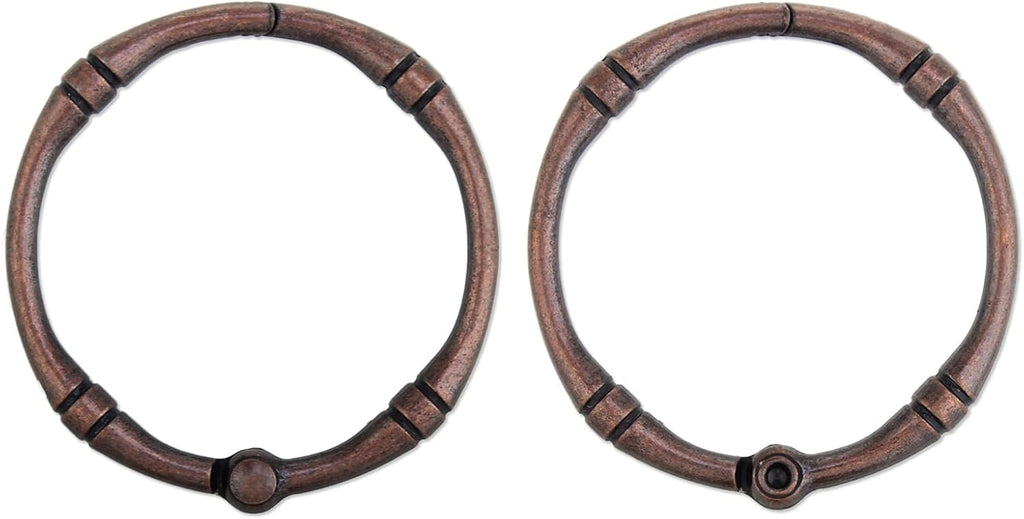 Shower Curtain Hooks, Rustproof Decorative Shower Curtain Rings Metal Round Shower Hooks for Bathroom Shower Rod, 12 Pack (Oil Rubbed Bronze)