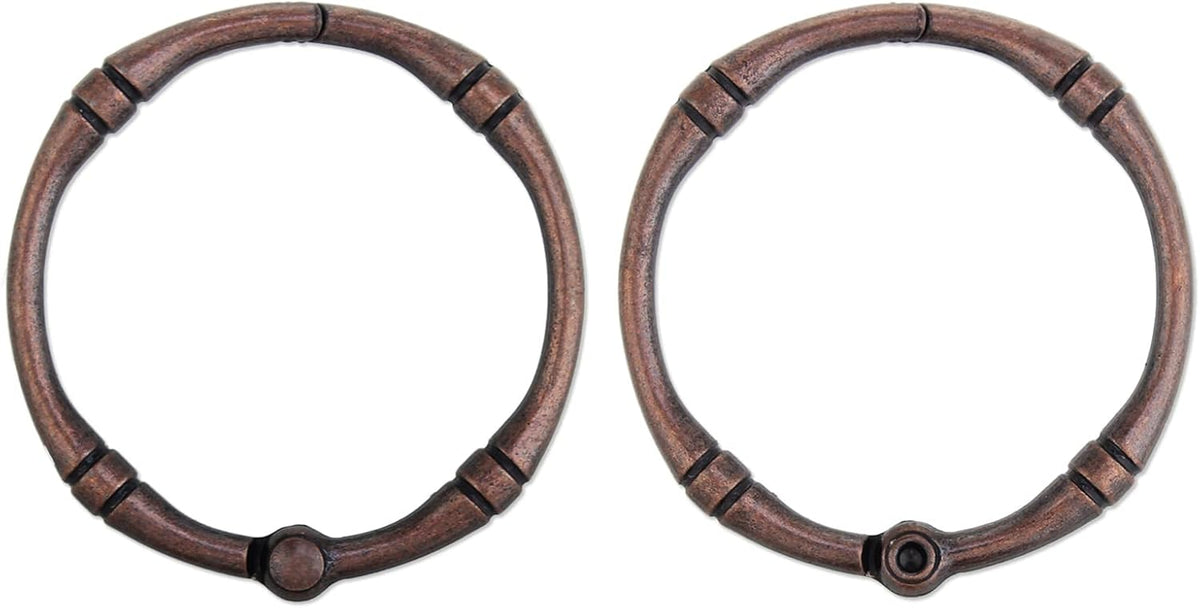 Shower Curtain Hooks, Rustproof Decorative Shower Curtain Rings Metal Round Shower Hooks for Bathroom Shower Rod, 12 Pack (Oil Rubbed Bronze)