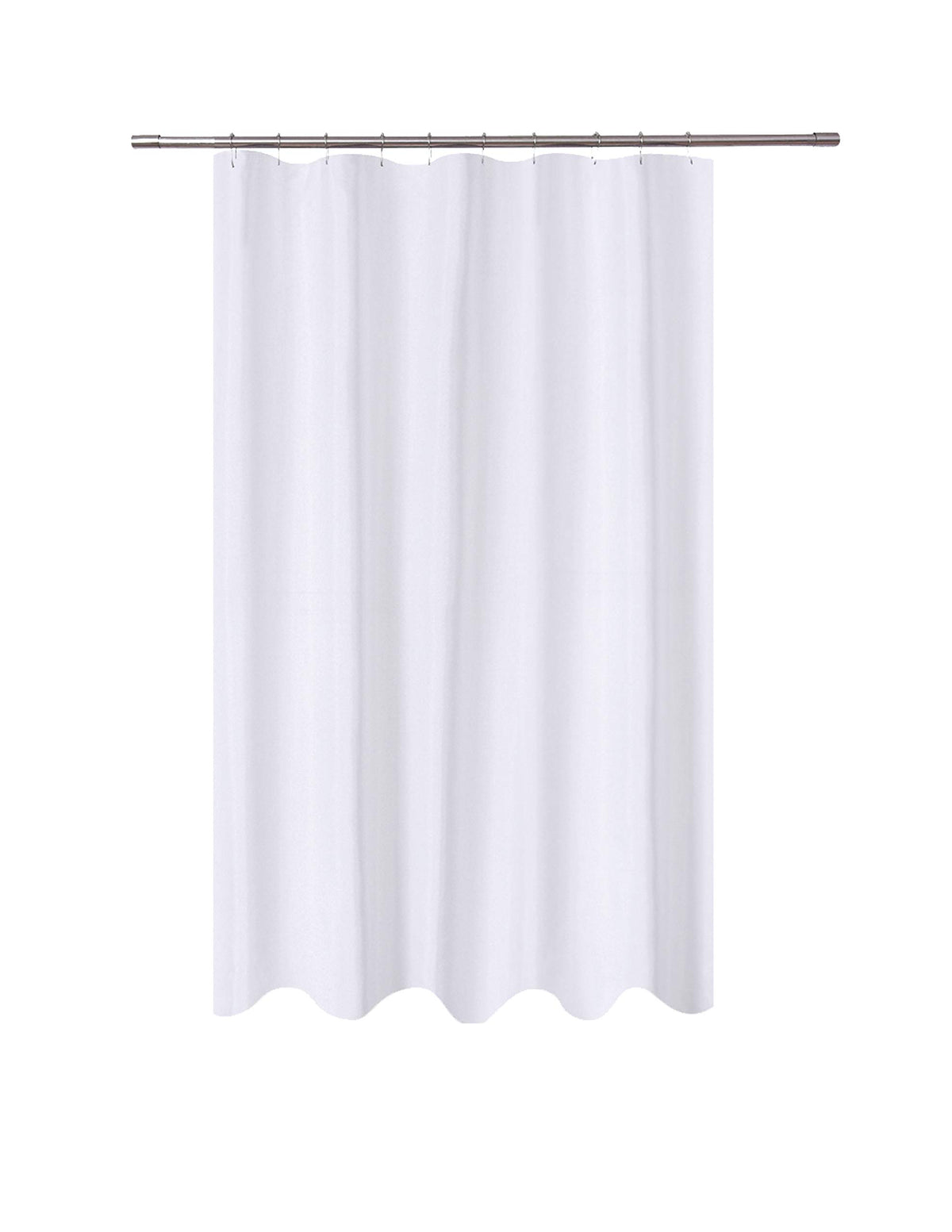 N&Y HOME Fabric Small Stall Shower Curtain Liner Extra Long 36x84, White