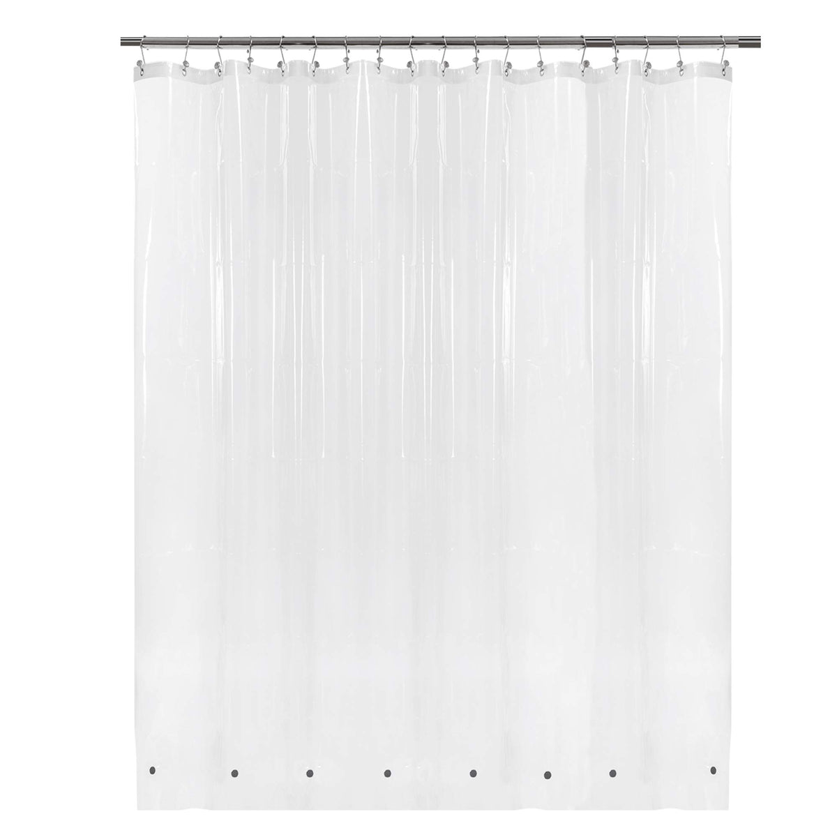 Barossa Design 48 inch Wide Stall Shower Curtain Liner with Magnets, Clear