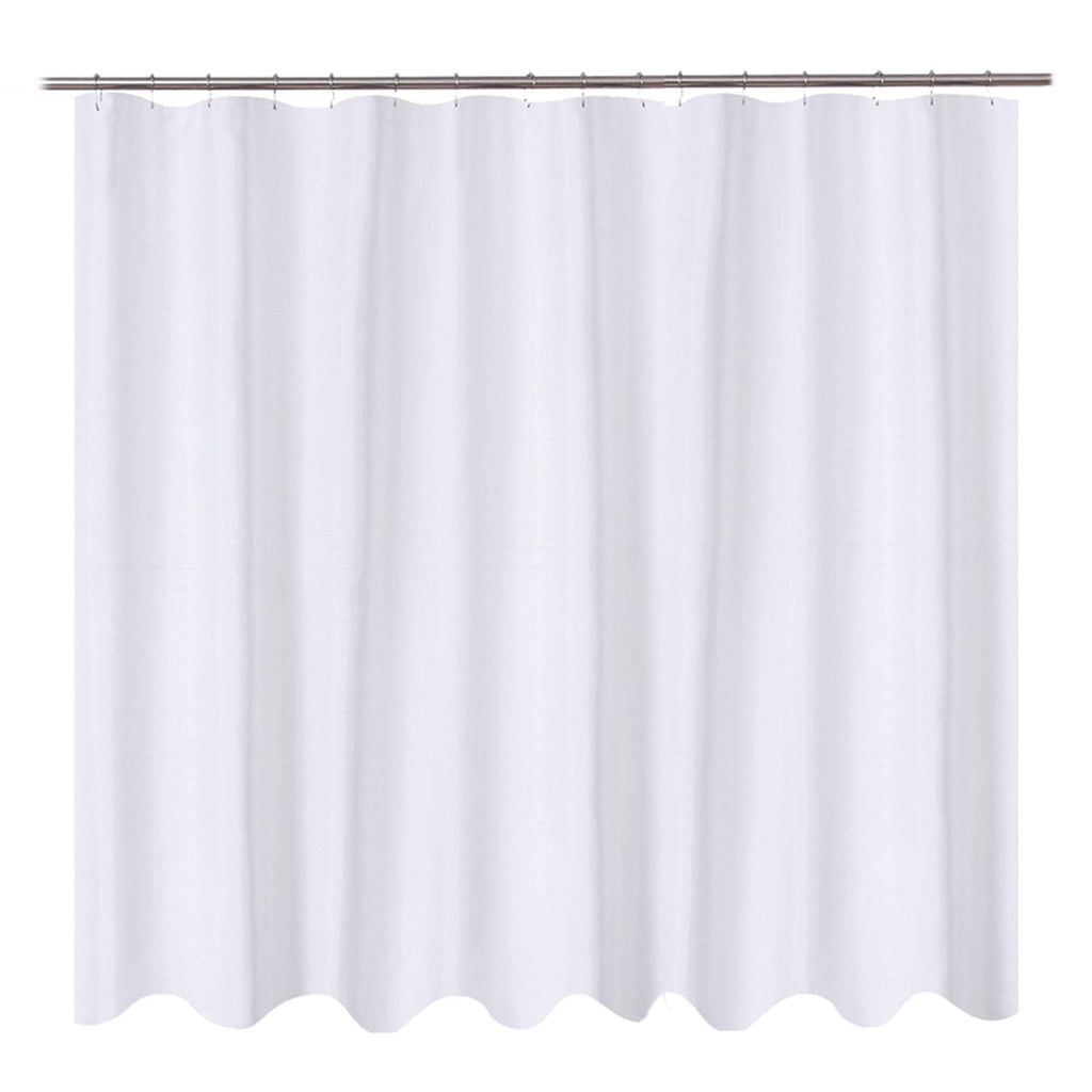 N&Y HOME Fabric Small Stall Shower Curtain Liner Extra Long 36x84, White