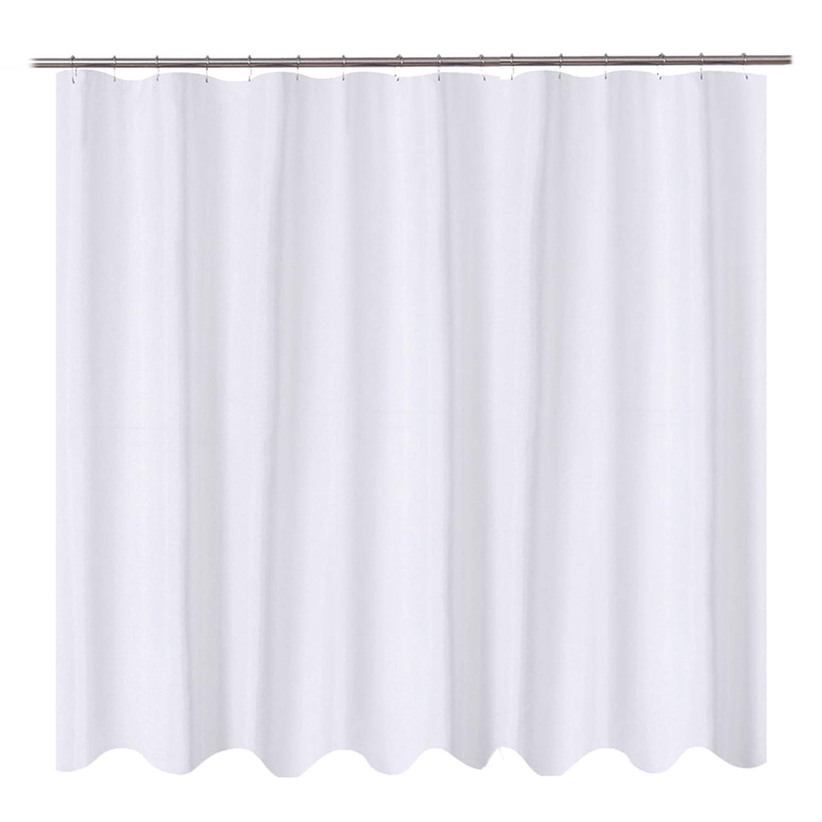 N&Y HOME Fabric Small Stall Shower Curtain Liner Extra Long 36x84, White