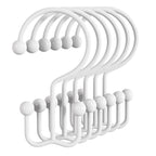 Bathway Shower Curtain Hooks Matte Black Shower Curtain Rings, 12 Pcs Double Hook Shower Curtain Hooks Rings Shower Curtain Hangers Rust Proof, Metal Shower Hooks for Bathroom Shower Curtain Rod