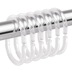 Amazer White Shower Curtain Hooks Rings, 24 Pcs Plastic Shower Curtain Rings, Plastic Shower Curtain Hooks for Bathroom Shower Rod, White Shower Hooks Rings Loops for Shower Curtain