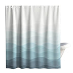 Nautical Green Sea Turtles Beach Theme Fabric Shower Curtain Sets Bathroom Blue Ocean Decor with Grommets and Hooks - 72 x 72 Inch Teal