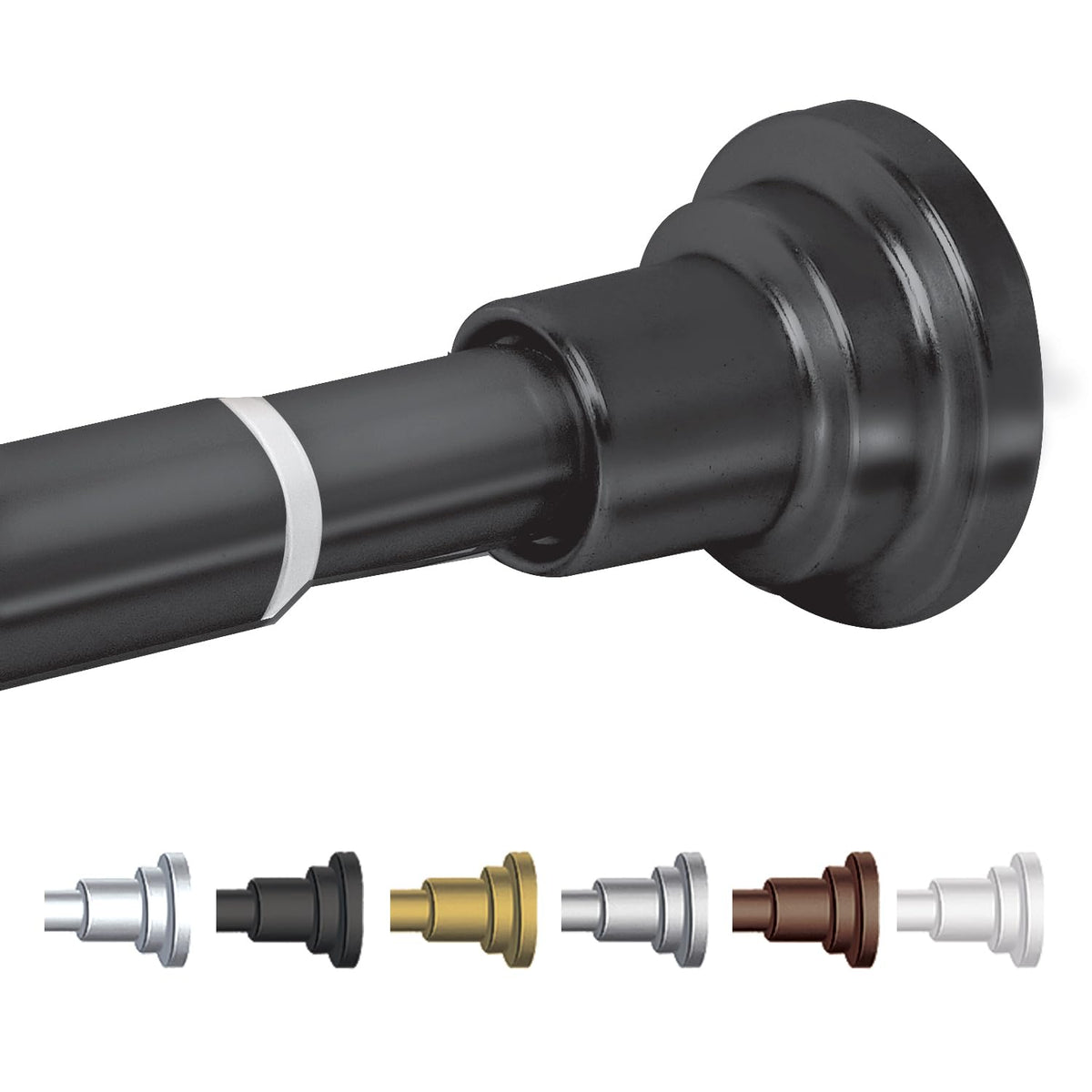 BLACK+DECKER Tension Shower Curtain Rod 42-72 Inch – Drill-Free Adjustable Curtain Rod, Rust-Resistant Stainless Steel Tension Curtain Rod for Shower, Bathroom, Window, Closet – 35 lb Capacity