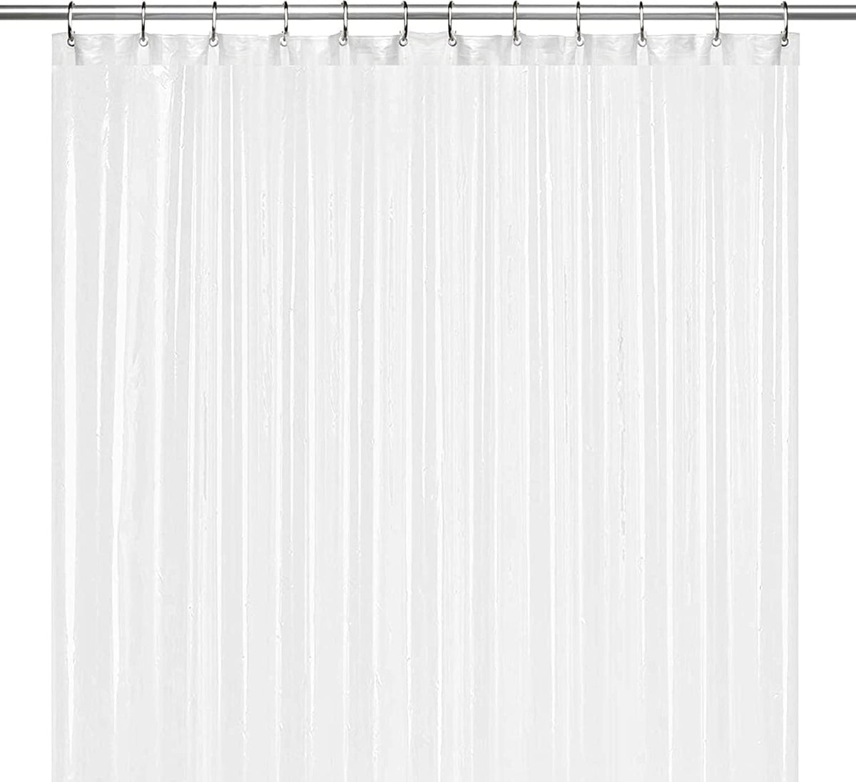 LiBa White Fabric Shower Curtain 72x72 Waterproof Heavy Duty Liner