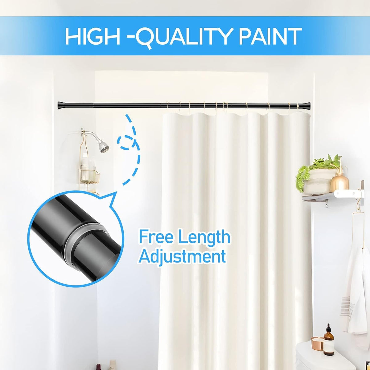 Tension Curtain Rod Black Tension Rod 28 To 48 Inch Spring Curtain Rods