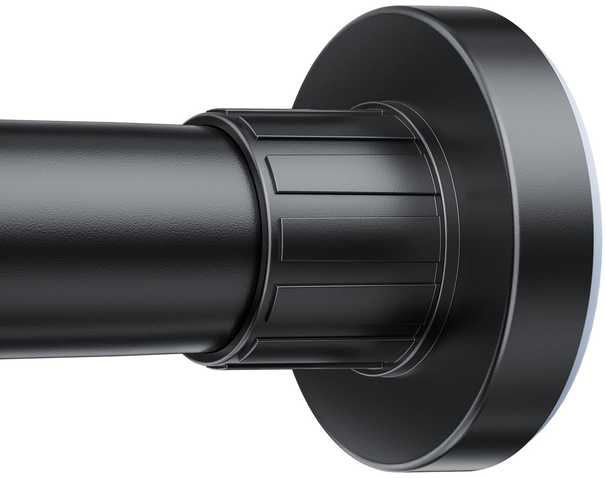 Ausemku Shower Curtain Rod 32-80 Inch Adjustable - Heavy Duty No drill Spring Tension Shower Rod, Non-Slip Rustproof Telescopic Rod for Bathroom, Black