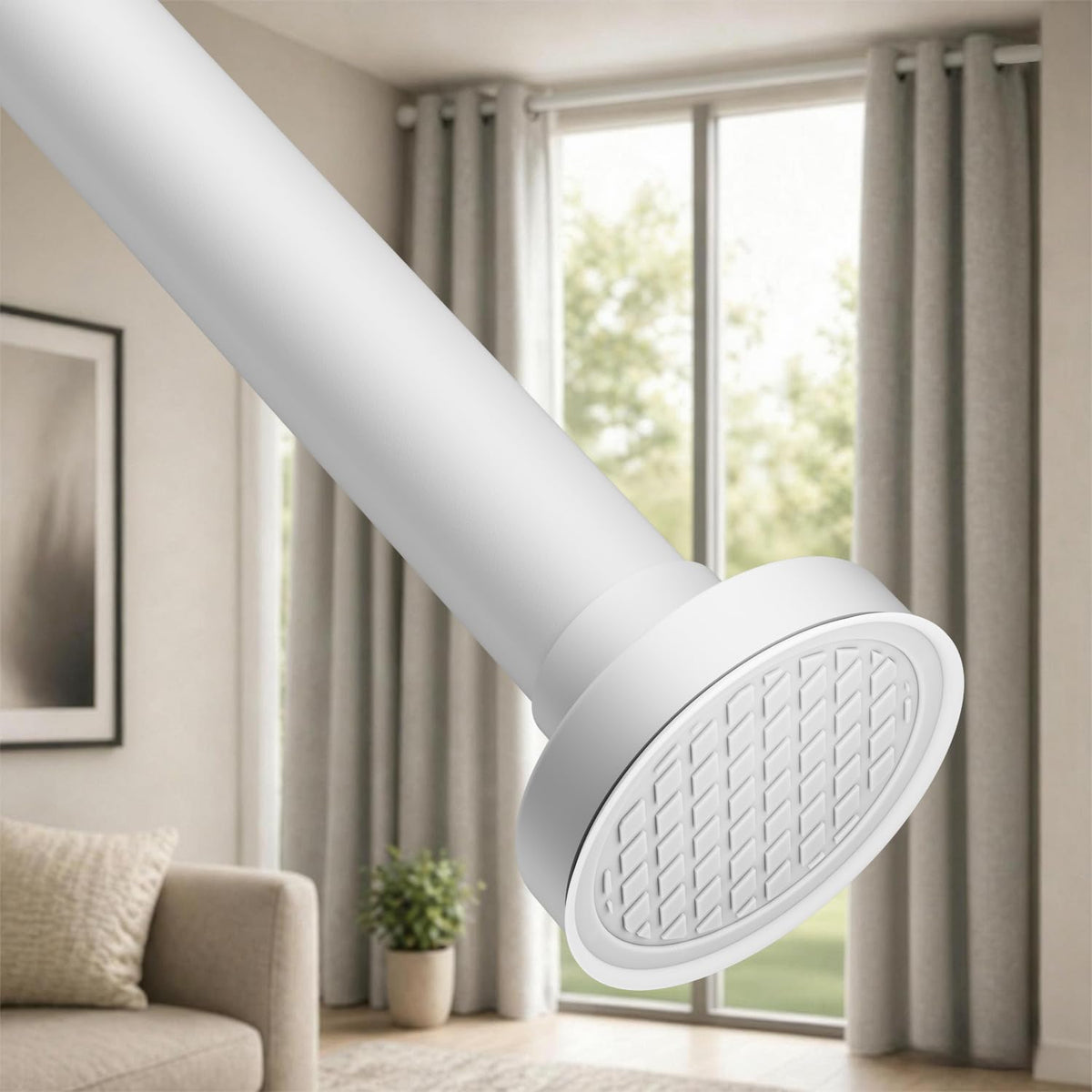 ALLZONE Tension Shower Curtain Rod, 29-84 In, Spring Loaded Curtain Rod