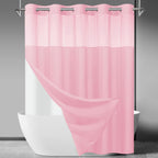 SORTTO Ringless Slub Shower Curtain with Snap in Liner, 71x74, Black