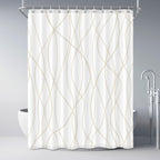 Striped Shower Curtain for Bathroom, Grey White, 72" W x 72" L