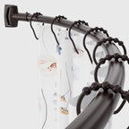 Chrsouly Curved Shower Curtain Rod, Heavy Duty, Adjustable 42-72 inch