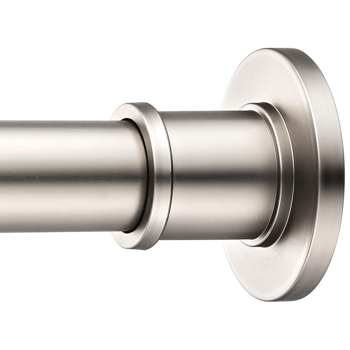 BRIOFOX Industrial Shower Curtain Rod - Rustproof Non-Slip 43-72 Inch 304 Stainless Steel Tension Curtain Rod for Window or Bathroom, Chrome