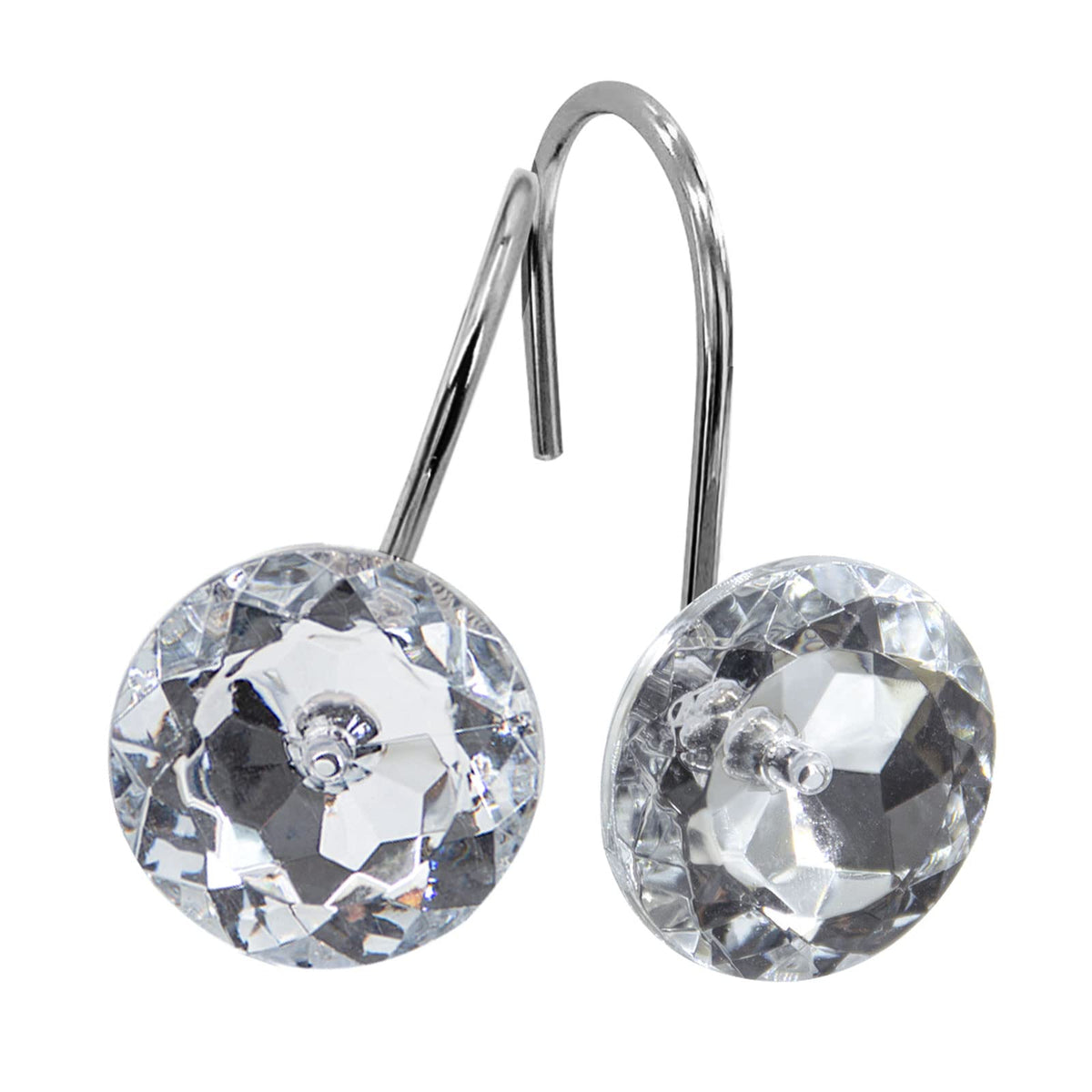 Aqua Diamond Crystal Bling Shower Curtain Hooks Rings for Bathroom,12PCS