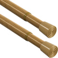 MEXAU 3 Pack Spring Tension Curtain Rod for Window 17-38 Inch, Wood Grain