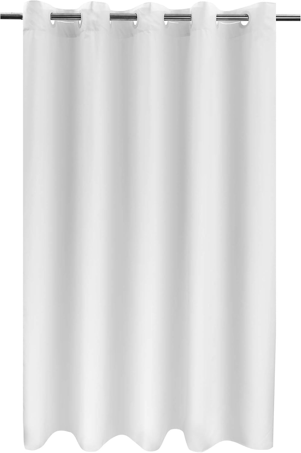 River Dream No Hook Fabric Shower Curtain TPU Lining, White, 71x74