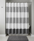 Serafina Home Nautical Striped Blue and White Fabric Shower Curtain: