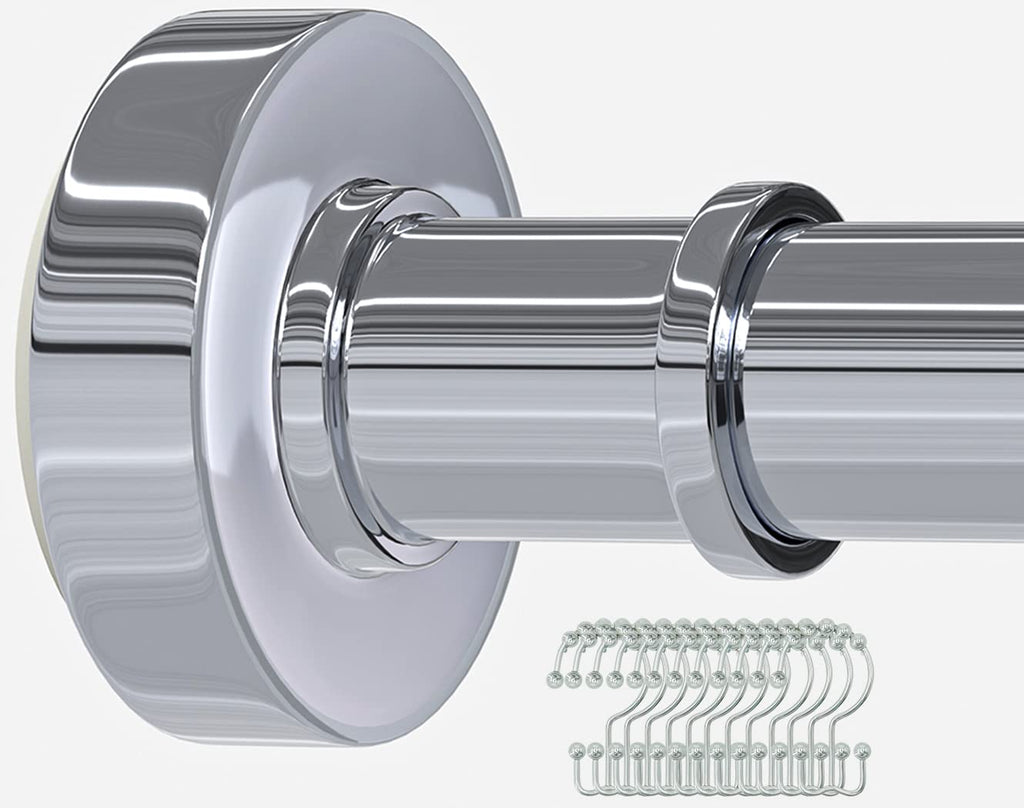 Black Tension Shower Curtain Rod – Adjustable 18-79 Inches, Fits 20-78 Inch Spaces (Ideal for 72" Wide Bathrooms), No Drill Rust Resistant Spring Rod for Bathroom
