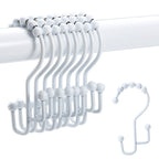 Shower Curtain Rings, SUTINE Double Shower Curtain Hooks, Rust-Resistant Stainless Steel Shower Curtain Rings, Easy Sliding Metal Shower Hooks for Shower Curtains & Liners, 12pcs-Matte Nickel