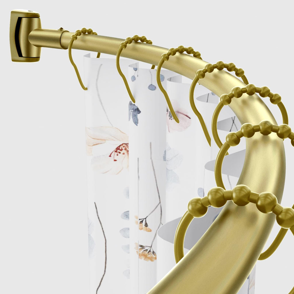 Chrsouly Curved Shower Curtain Rod, Heavy Duty, Adjustable 42-72 inch
