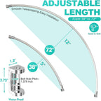 Curved Shower Curtain Rod For Bathroom, 38-72 Inches Adjustable, Nickel