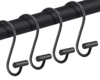 Nickel Shower Curtain Hooks, Rust Proof Shower Curtain Rings for Bathroom, Silver Metal Decorative Shower Curtain Hooks Hangers for Shower Curtain Rod, Set of 12 T-Bar Design