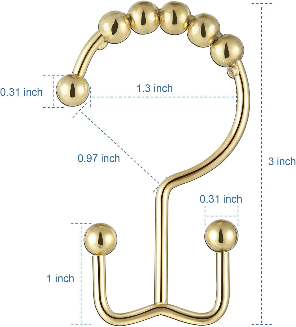 TOPROD Shower Curtain Hooks Rings Shower Curtain Hangers for Bathroom Hooks