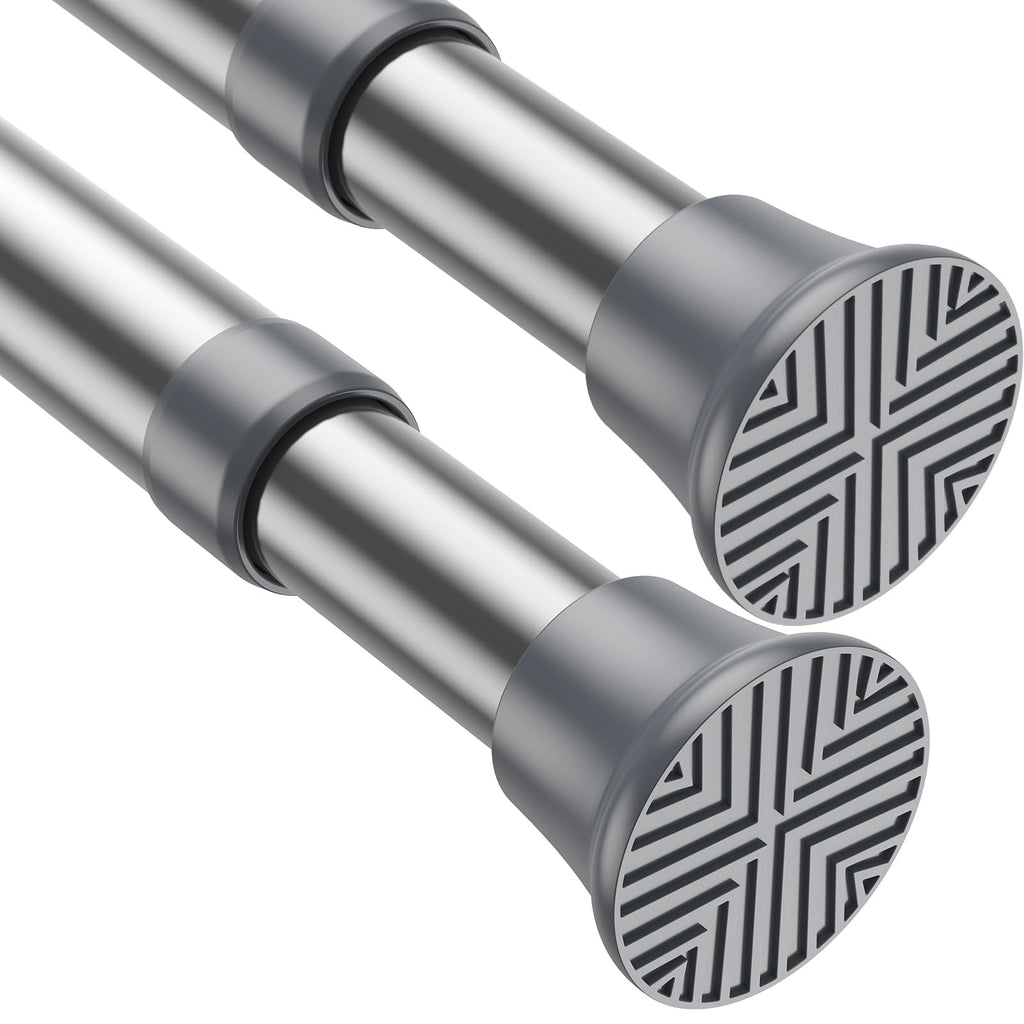 2pack Spring Tension Curtain Rods 18-36 Inch Adjustable Black Tension Rod
