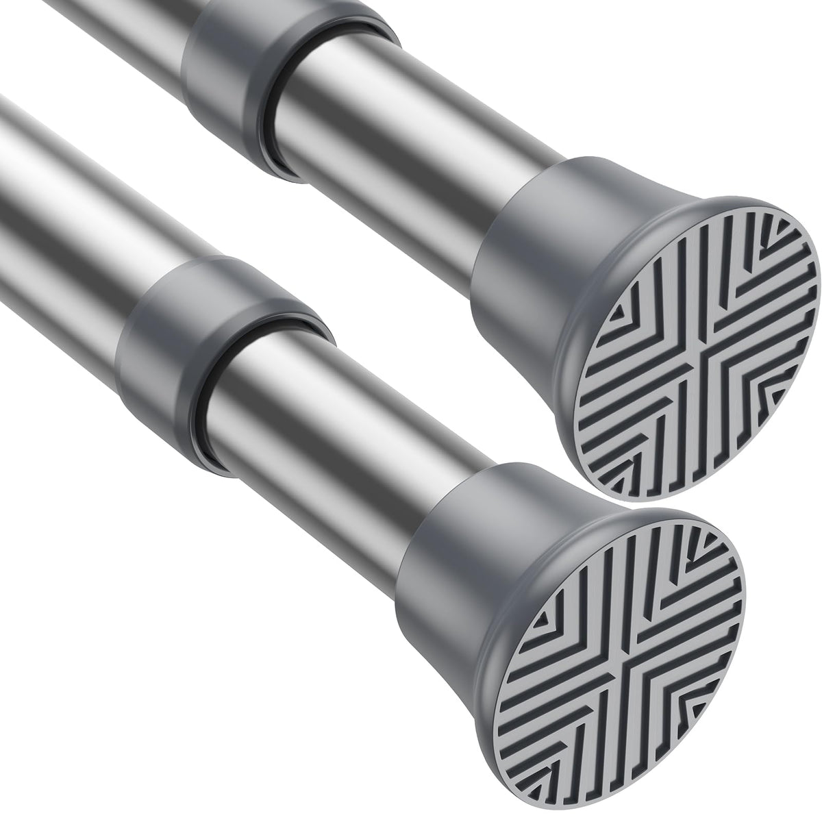 2pack Spring Tension Curtain Rods 18-36 Inch Adjustable Black Tension Rod