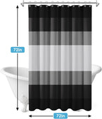 3 in 1 Shower Curtain and Liner,72 x 72 inch, Striped Grey