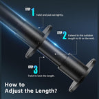 Shower Curtain Rods, 29-64inch Adjustable Shower Pole - Heavy Duty Shower Rods for Bathroom Matte Black (1 Pack)