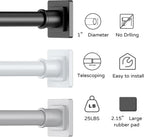 UIOSANRT Shower Curtain Rod Adjustable 31-79", Anti-Rust Shower Rod & Spring Tension Shower Rod No Drill, Black Shower Curtain Rod for Bathroom Tension Rod