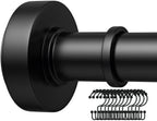Black Tension Shower Curtain Rod – Adjustable 18-79 Inches, Fits 20-78 Inch Spaces (Ideal for 72" Wide Bathrooms), No Drill Rust Resistant Spring Rod for Bathroom