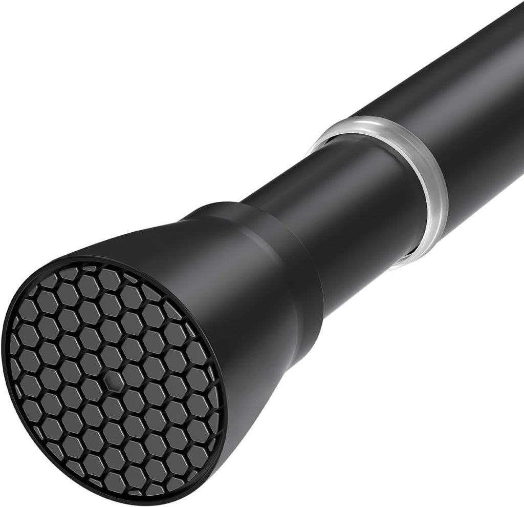 Black Tension Curtain Rod for Windows 28 to 48 Inch Spring Curtain Rods