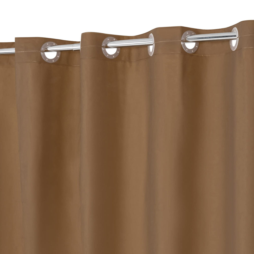 No Hook Shower Curtain or Liner, Standard Size 71 x 74, Pebble
