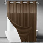 SORTTO Ringless Slub Shower Curtain with Snap in Liner, 71x74, Black